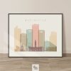 Manchester city poster pastel cream landscape