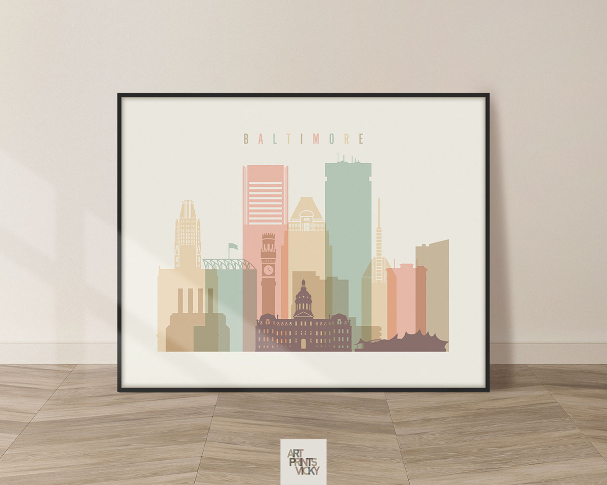 Baltimore skyline poster landscape