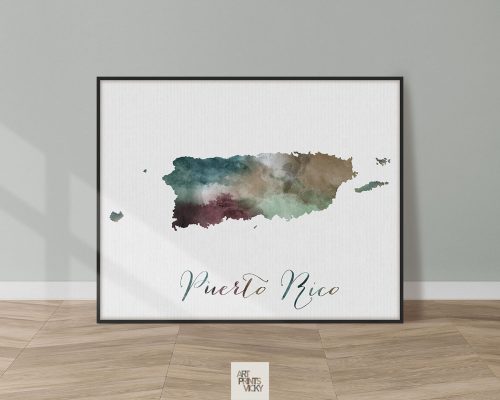 Puerto Rico map poster
