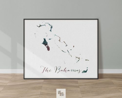 The Bahamas map poster