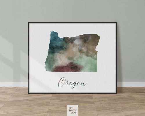 Oregon State map print
