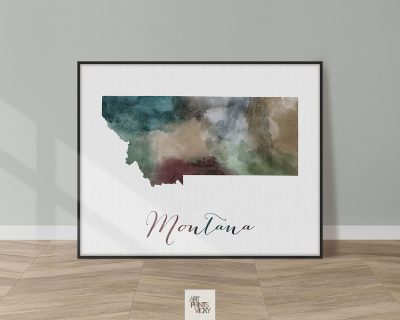 Montana State map print