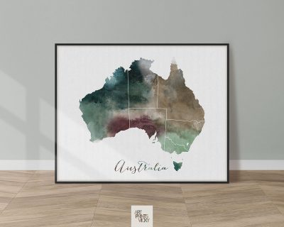 Australia map print