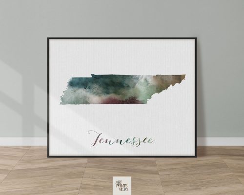 Tennessee State map print