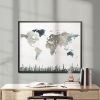 World Map Skylines Earth Tones 4 Poster second