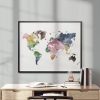 World Map Colorful Watercolor Poster secon