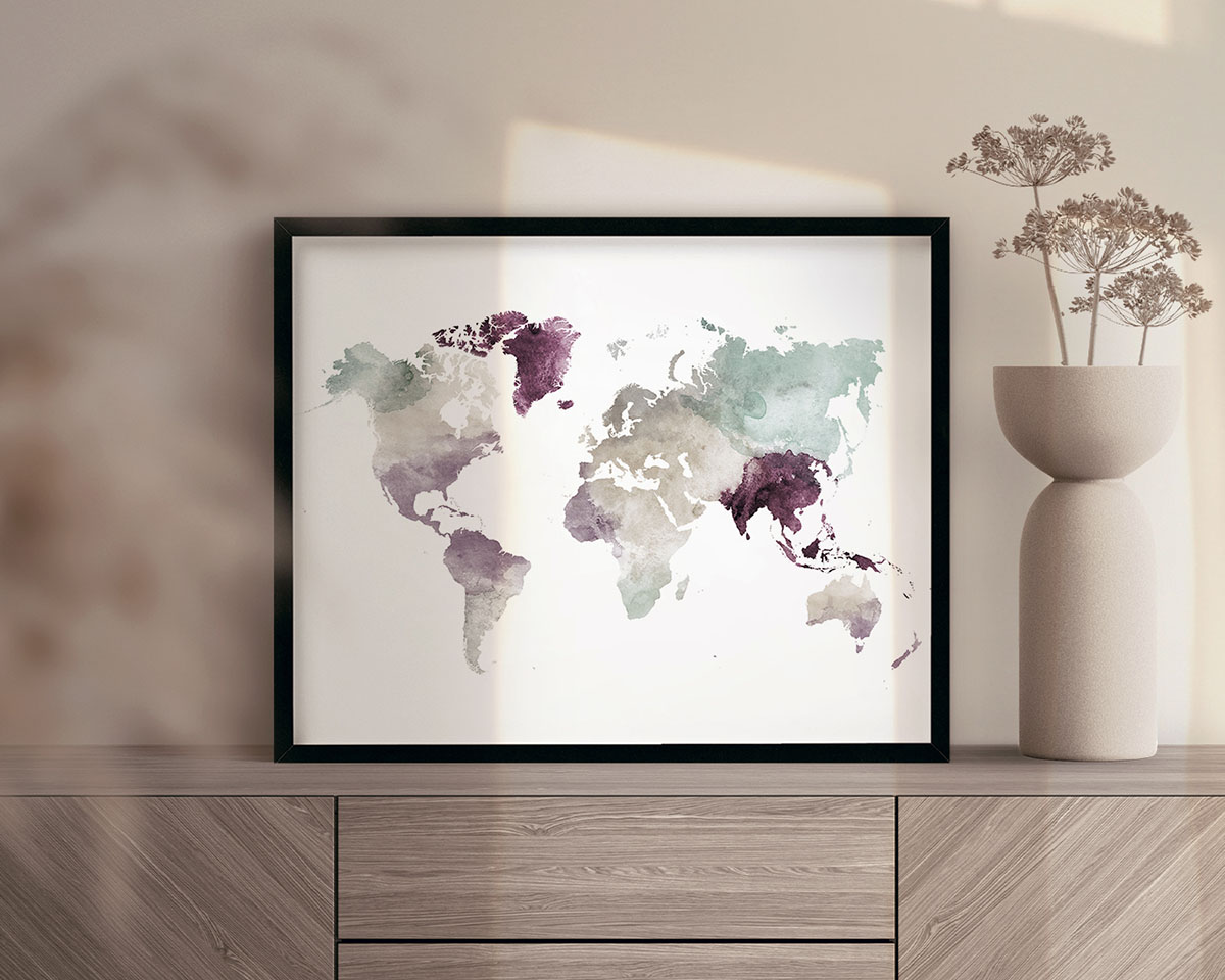 World Map Pastel 2 Print second