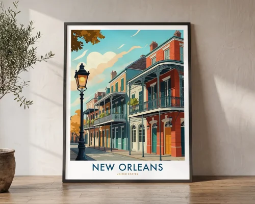 New Orleans Travel Poster — Vintage Wall Art Print 1 | ArtPrintsVicky