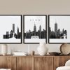 New York 3 piece wall art in black and whit