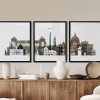 Rome 3 piece wall art in watercolor 2
