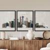 Seattle wall art set of 3 prints distressed 2