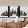 Dallas 3 piece wall art in watercolor 2