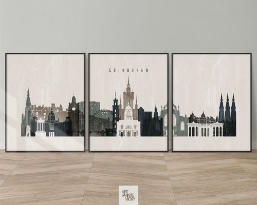 Edinburgh 3 prints set distressed 2