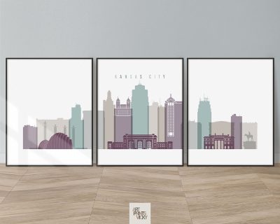 Kansas City set of 3 prints pastel 2