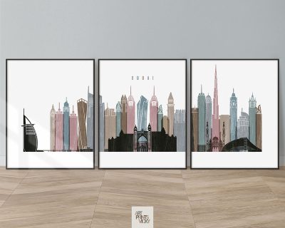 Dubai 3 prints set distressed 1