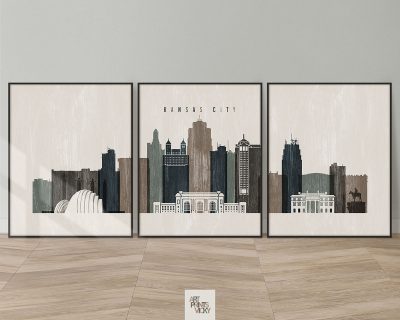 Set of prints Kansas City distressed 2