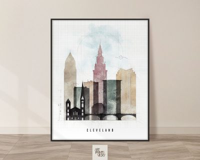 Cleveland City Print In Urban 3