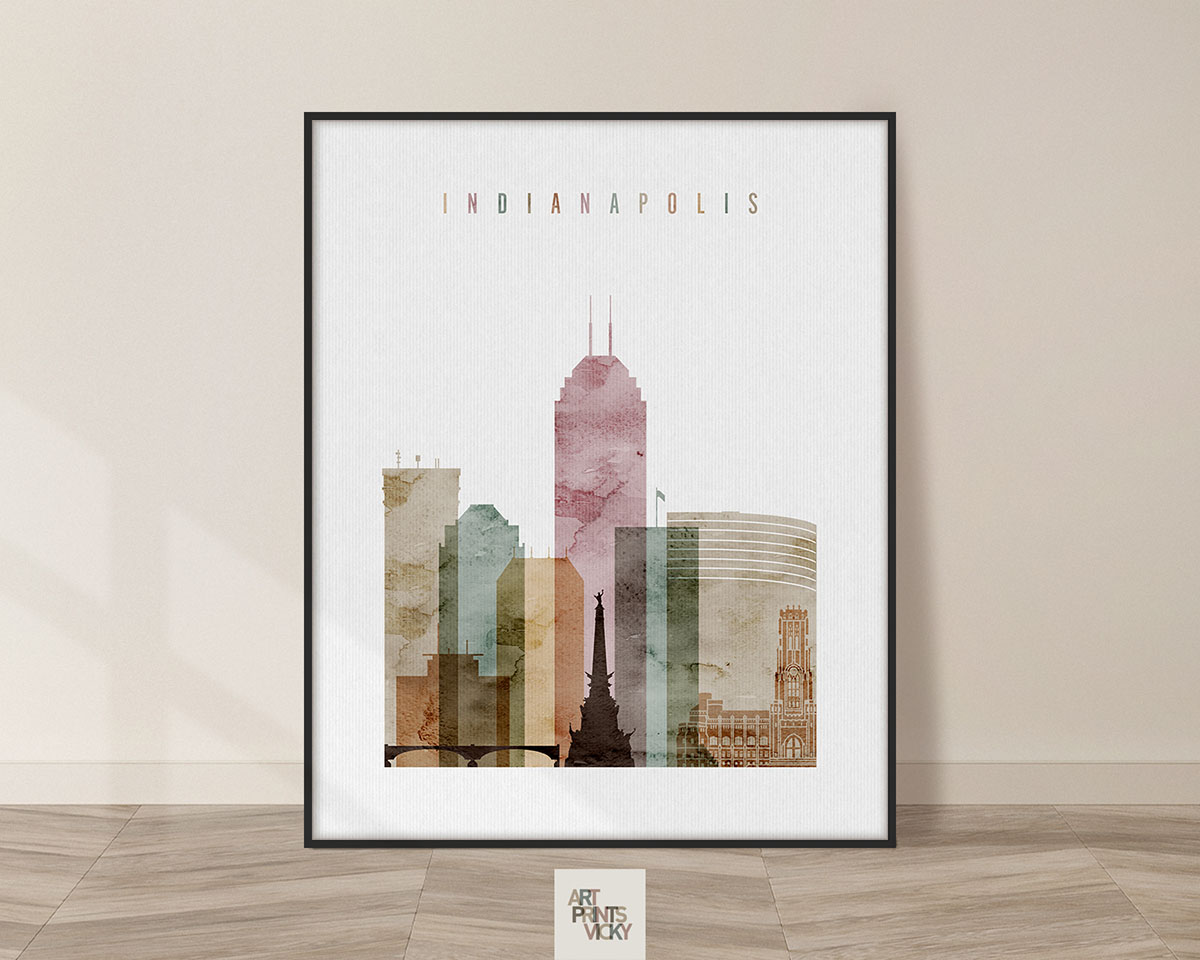 Indianapolis poster watercolor 1