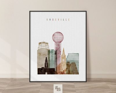 Knoxville skyline poster watercolor 1
