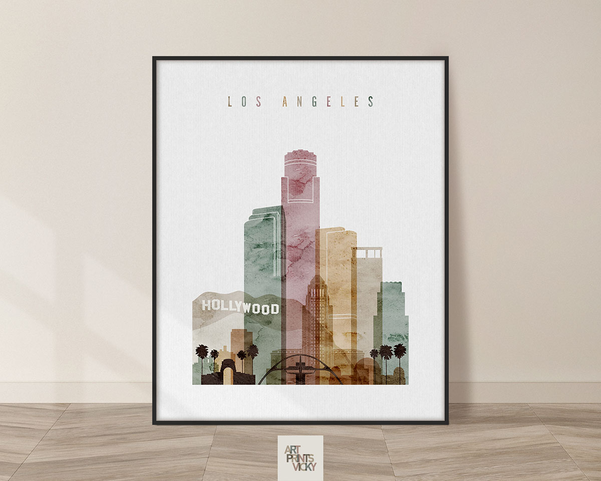 Los Angeles art print watercolor 1