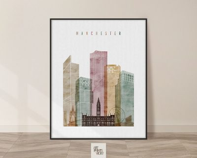 Art prints Manchester watercolor 1