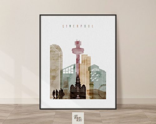 Liverpool city poster watercolor 1