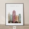 Kansas City skyline print watercolor 1