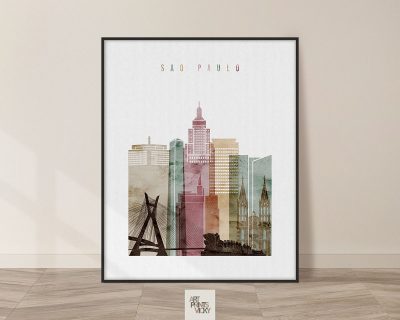 Sao Paulo poster watercolor 1