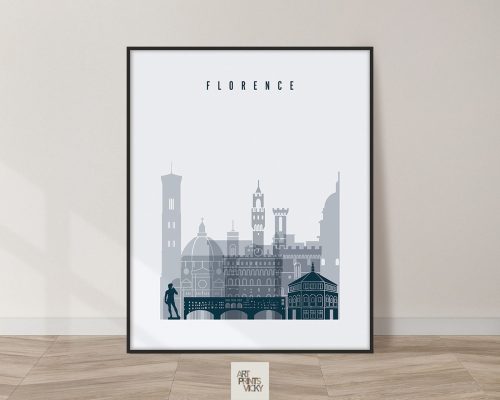 Florence poster grey blue