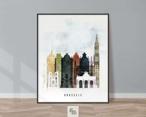Brussels skyline print urban 2