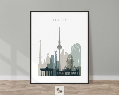 Berlin Skyline Earth Tones 4 Art Print
