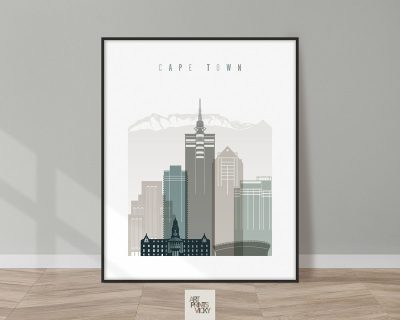 Cape Town art print skyline earth tones 4