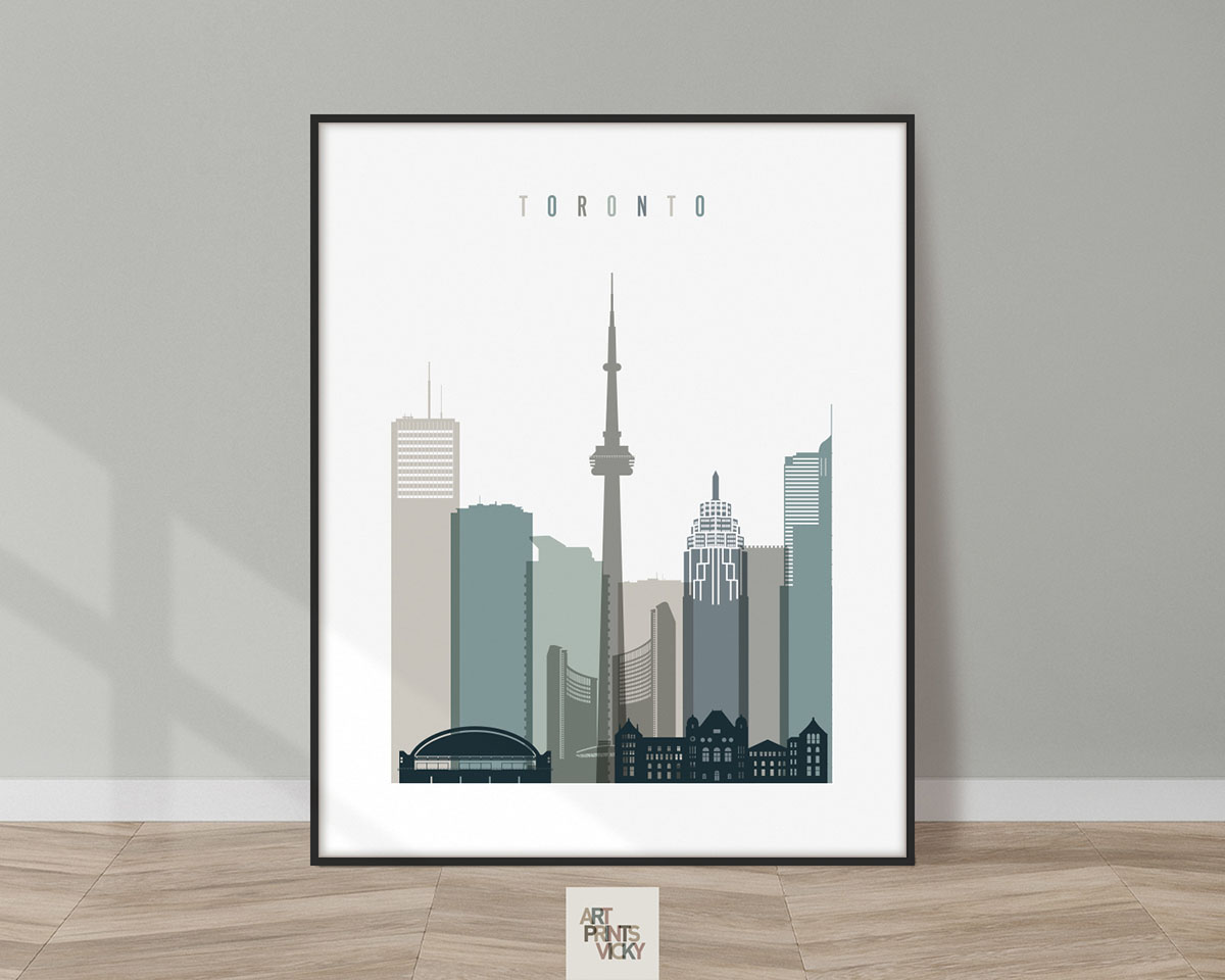 Toronto art print skyline earth tones 4