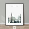 Budapest skyline print earth tones 4