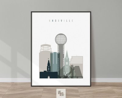 Knoxville skyline print earth tones 4