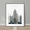 Atlanta art print skyline earth tones 4