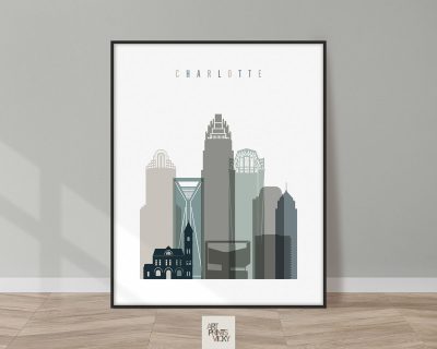 Charlotte art print skyline earth tones 4