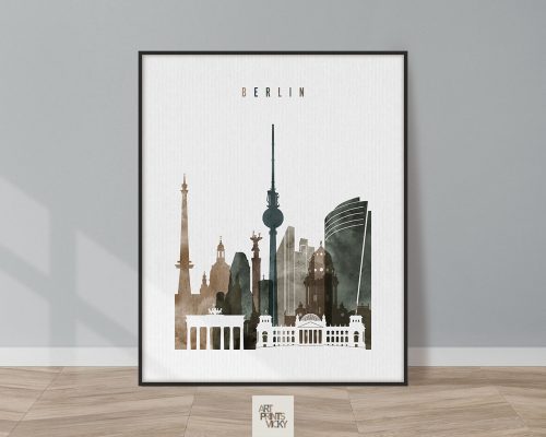Berlin skyline poster watercolor 2
