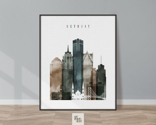 Detroit poster watercolor 2