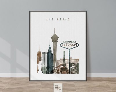 Las Vegas art print watercolor 2