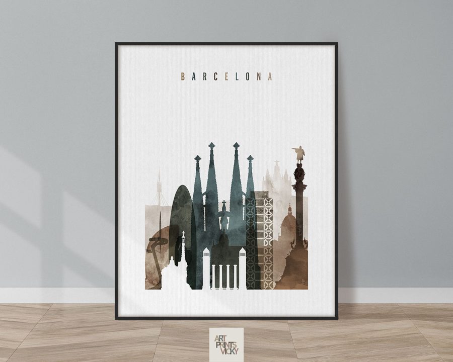 Barcelona Art Print Watercolor 2: Perfect Match for Your Living Room