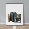 Wichita skyline print watercolor 2