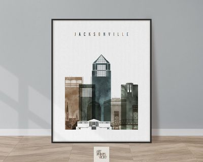 Jacksonville watercolor 2 poster