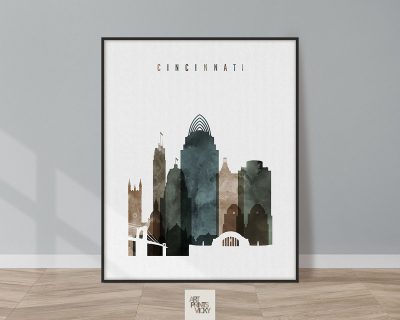 Cincinnati watercolor 2 poster