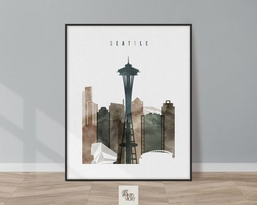 Seattle print watercolor 2