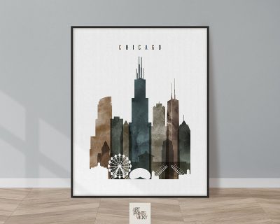 Chicago poster watercolor 2