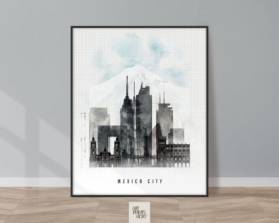 Mexico City skyline print urba
