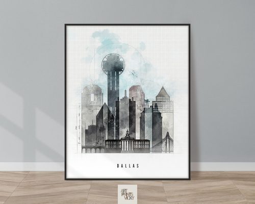 Dallas skyline print urban