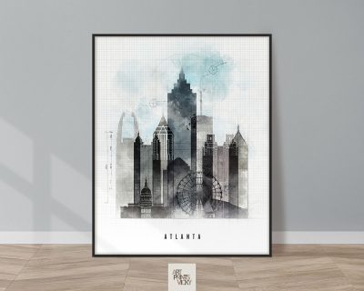 Atlanta Skyline Urban Art Print