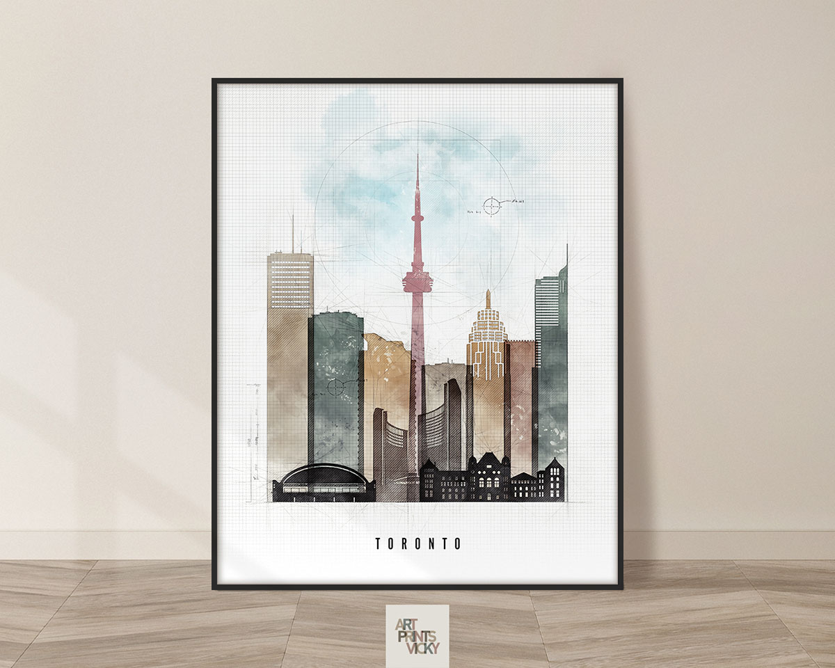Toronto city print in urban 3